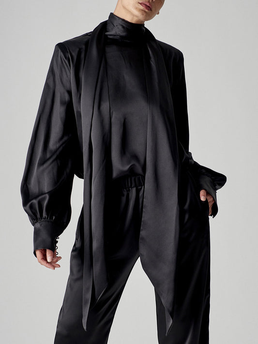 Look 3 - Pussy Bow Satin Blouse