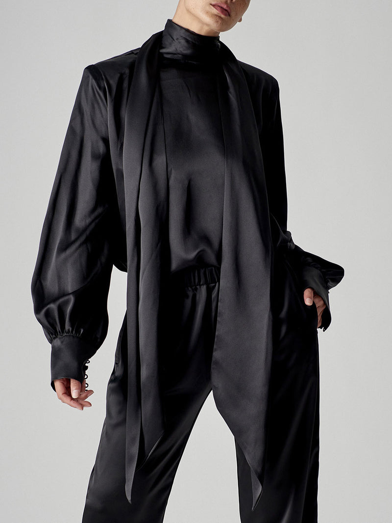 Look 3 - Pussy Bow Satin Blouse