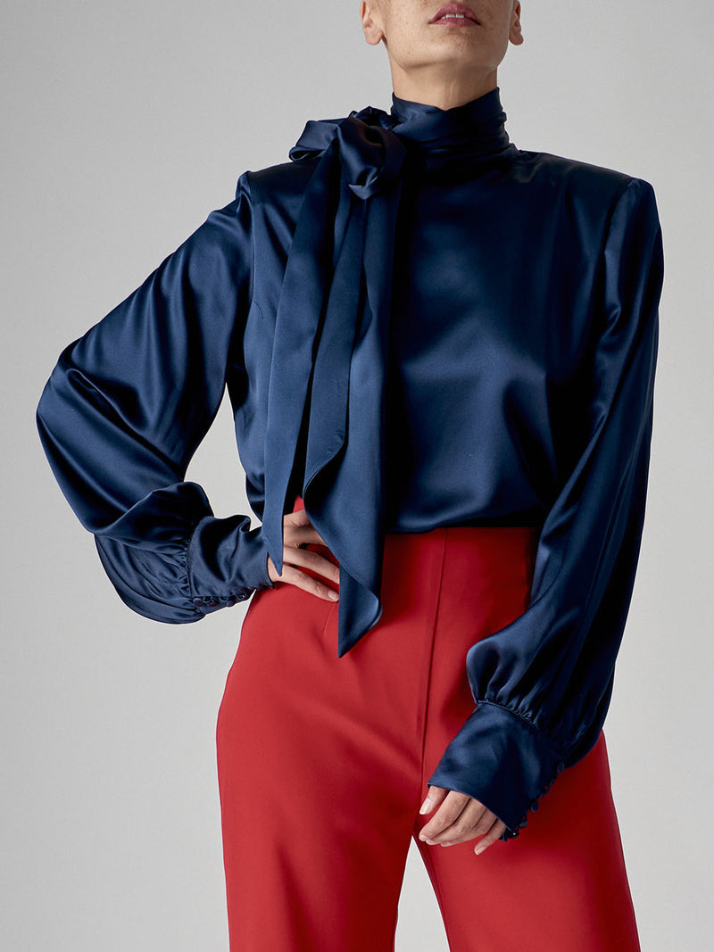 Look 3 - Pussy Bow Satin Blouse